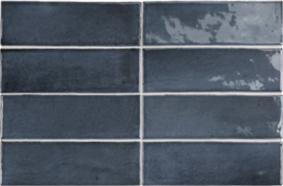 EQUIPE COCO 2x6 Porcelain Subway Tile GLOSS BLUE NIGHT