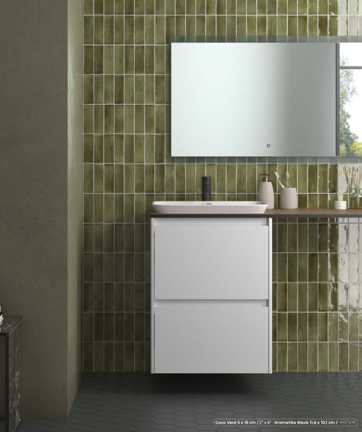 EQUIPE COCO 2x6 Porcelain Subway Tile GLOSS VERDE