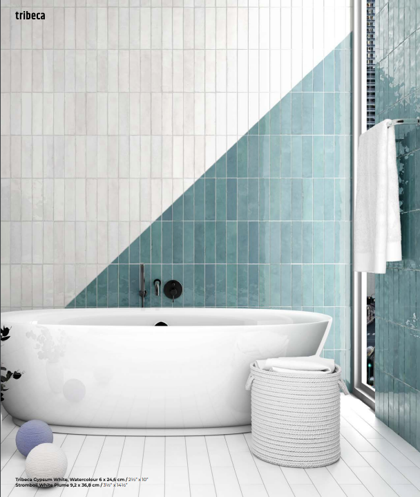 EQUIPE TRIBECA 2.5x10 Porcelain Subway Tile GYPSUM WHITE