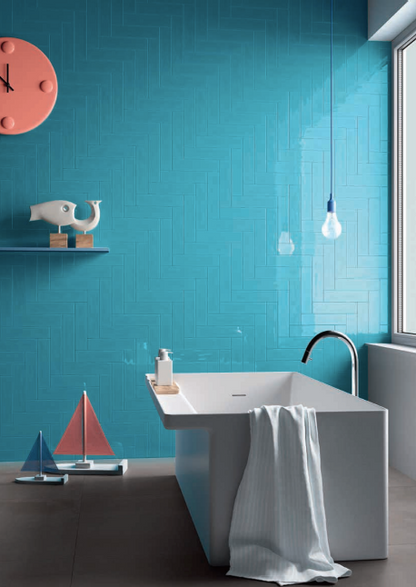 IMOLA SLASH 3x12 Ceramic Subway Tile TURQUOISE