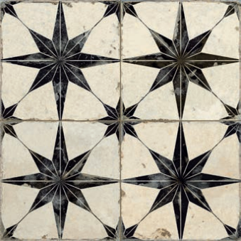 PERONDA STAR 18x18 Decorative Porcelain Tile NERA