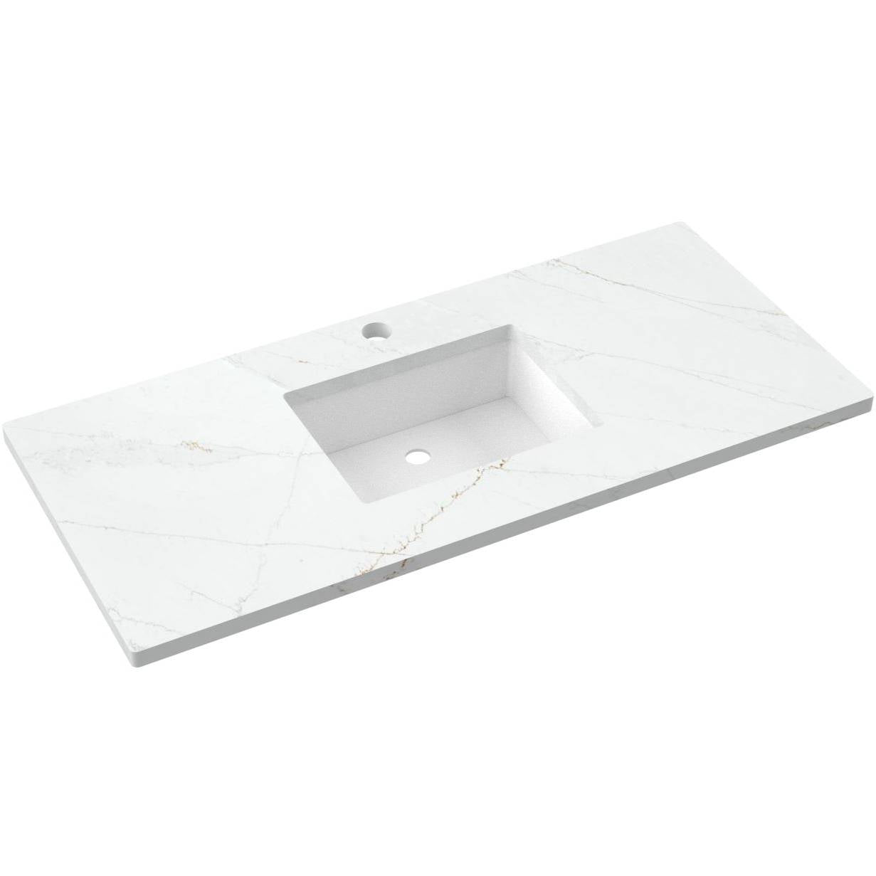 49" Silestone® Quartz Vanity Top Single Rectangle Centered Sink