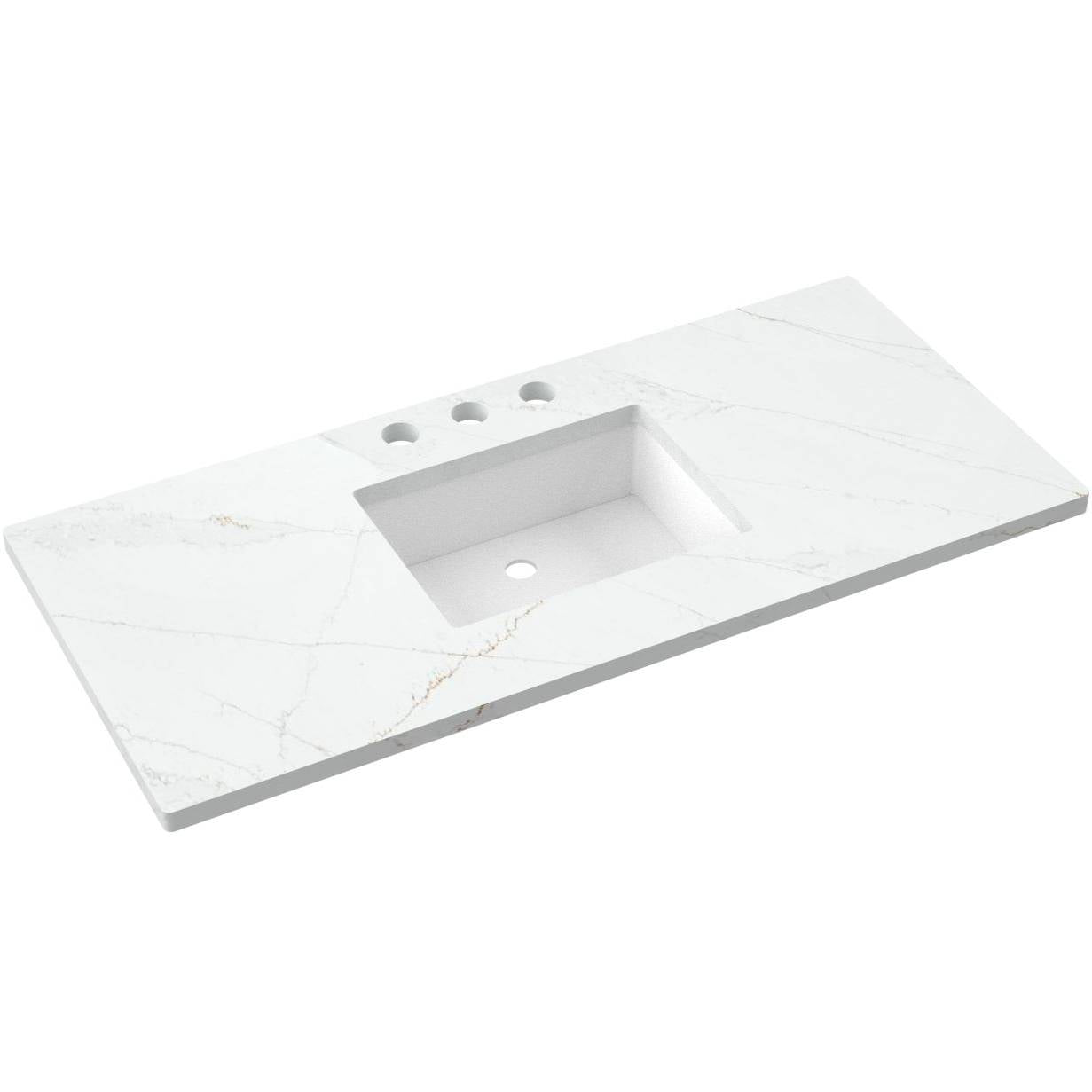 49" Silestone® Quartz Vanity Top Single Rectangle Centered Sink
