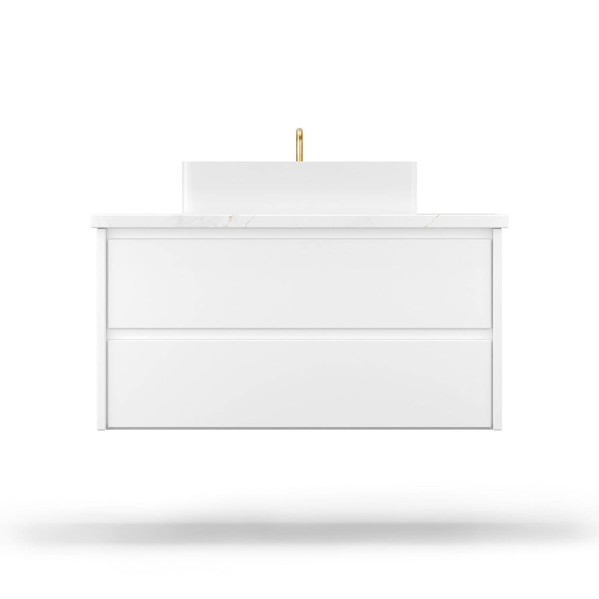 Gilded Two-Drawer Single Bath Floating Vanity