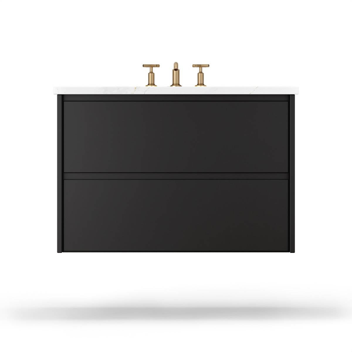 Gilded Two-Drawer Single Bath Floating Vanity