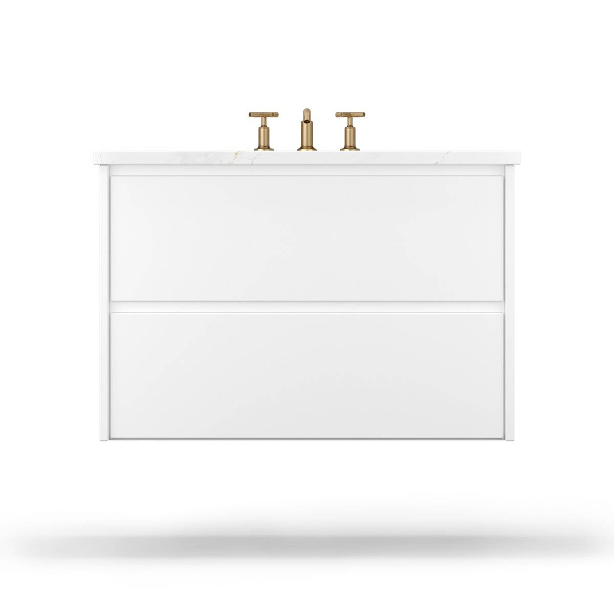 Gilded Two-Drawer Single Bath Floating Vanity