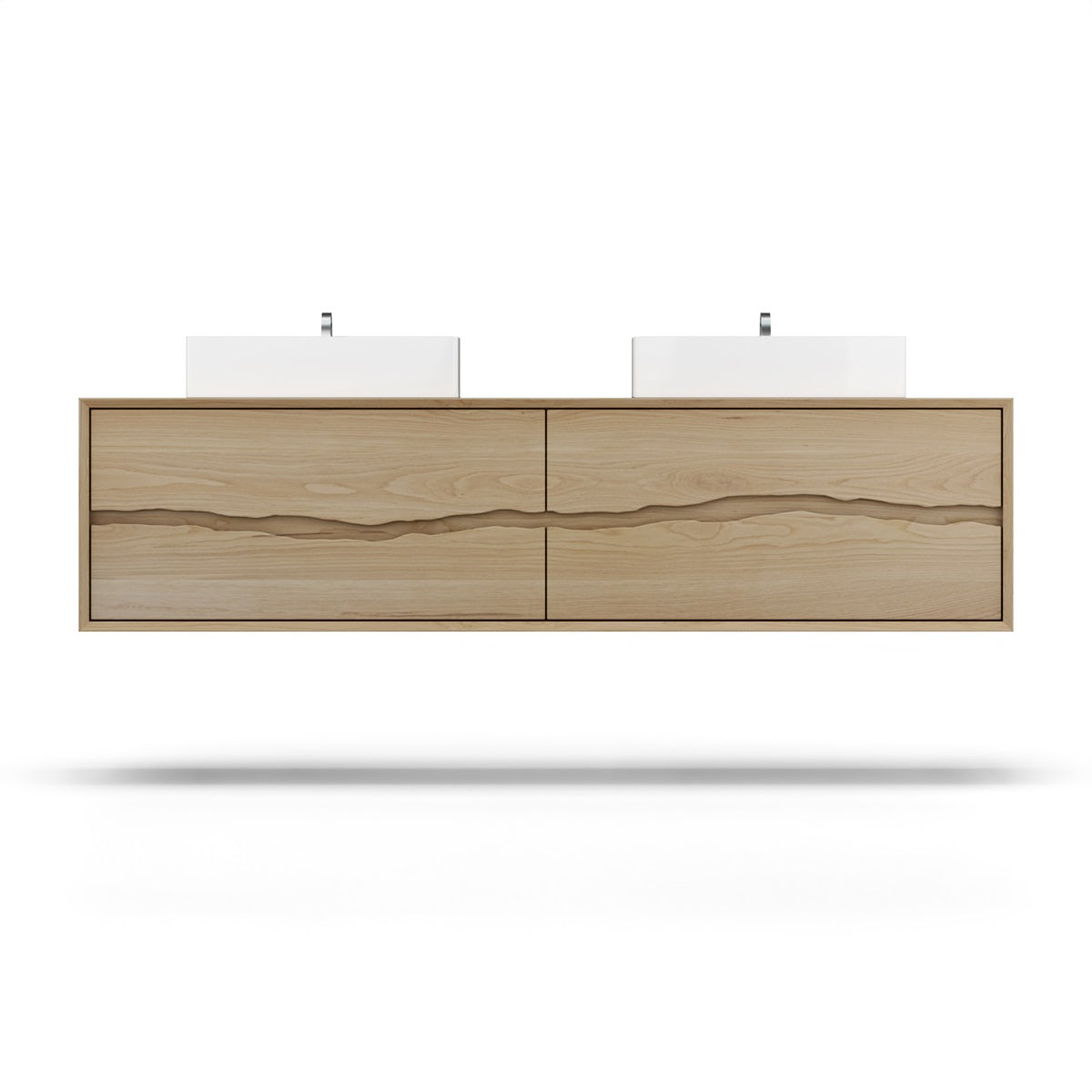 Ventura Four-Drawer Double Bath Floating Vanity With Integrated Countertop